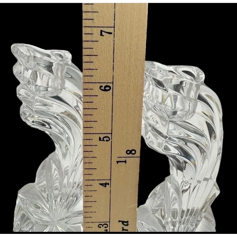 Lenox Fine Crystal Candlestick‎ Holders Leaded Falling Star Set of 2 Germany 8